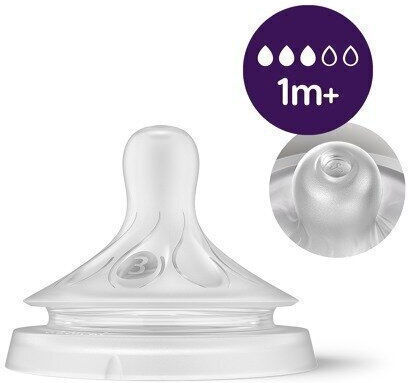 Philips Set Biberoane din Plastic Natural Anti-colici cu Tetină din Silicon pentru 1+ Luni Albastre 260ml