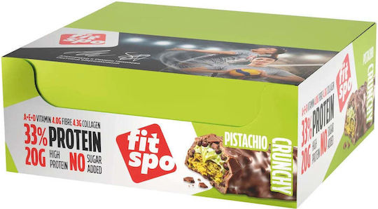 Fit Spo Хрупкави Протеинови Барове с 33% Протеин и Вкус Фисташка 12x60гр
