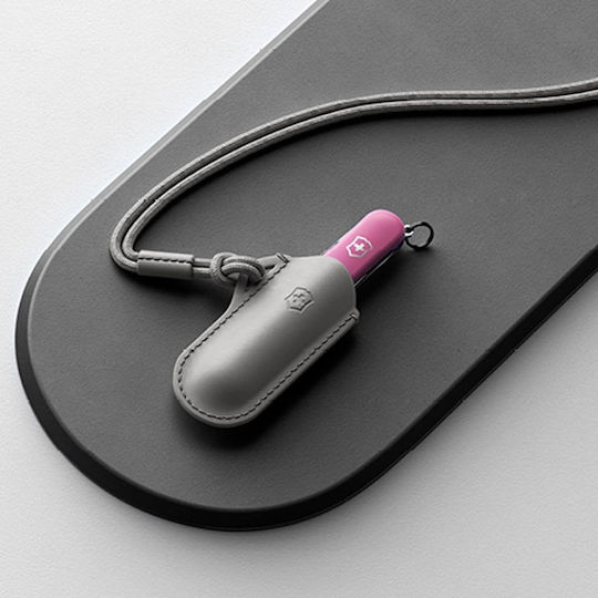 Classic Sd Schweizer Armee-Messer 58 Mm 7 Funktionen Rosa Leder-Gehäuse Grau