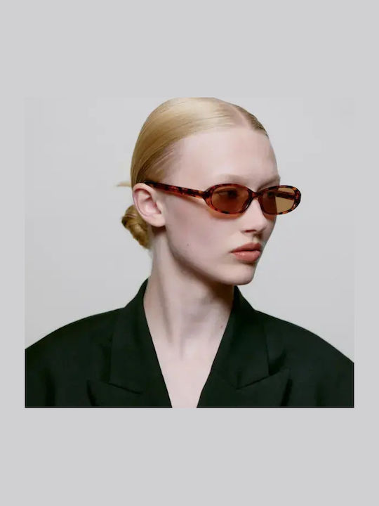 A.Kjaerbede Unisex Sunglasses With Brown Tartaruga Frame And Brown Lens KL2415-002