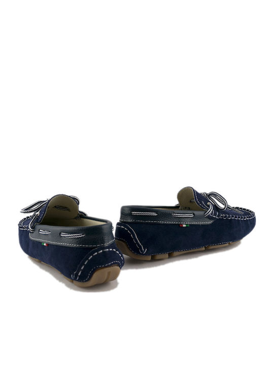 Leather Kids Moccasins Blue
