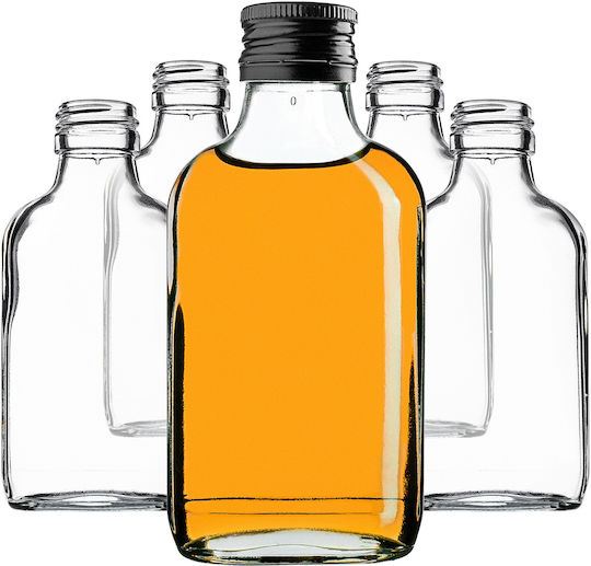 Kadax Wein-/Getränkeflaschen 100ml Schwarze Kappen 10 Stück
