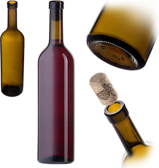 10 Pcs Glass Bottles Wine Liqueurs Wine Bottle 0.75l 750ml + Stoppers
