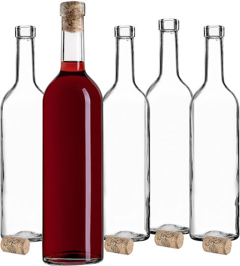 10 Pcs Glass Bottles Wine Liqueurs Wine Bottle 0.75l 750ml + Stoppers