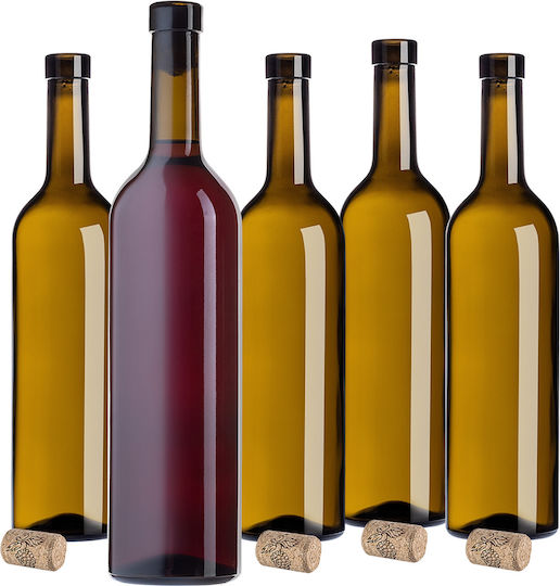 10 Pcs Glass Bottles Wine Liqueurs Wine Bottle 0.75l 750ml + Stoppers