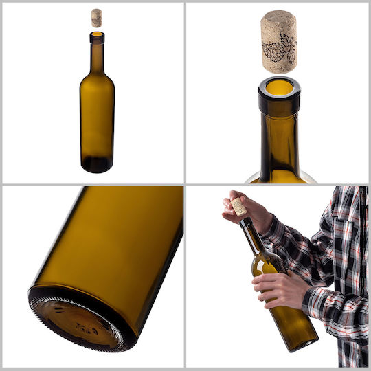 10 Pcs Glass Bottles Wine Liqueurs Wine Bottle 0.75l 750ml + Stoppers