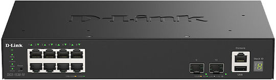 D-Link DGS-1530-10/E L2 Schalter mit 8 Gigabit Ethernet-Ports und 2 SFP-Ports