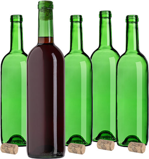 10 Pcs Glass Bottles Wine Liqueurs Wine Bottle 0.75l 750ml + Stoppers