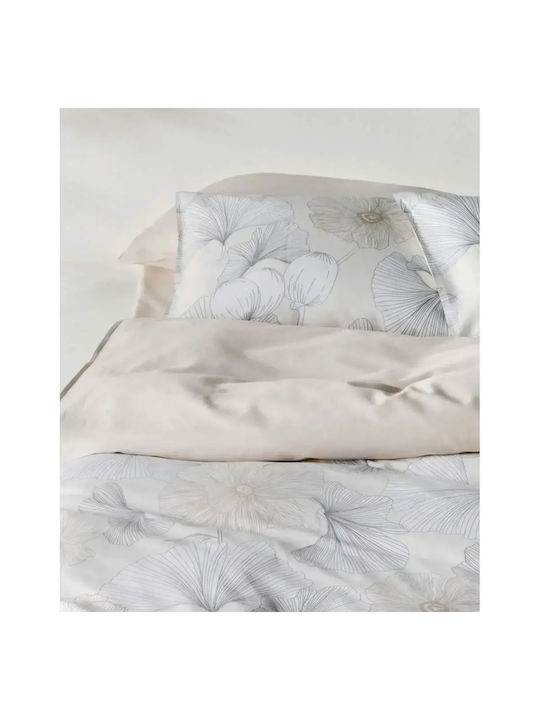 Kentia Gigi 12 Σετ Μαξιλαροθήκες Oxford Grey-beige 50x70εκ.