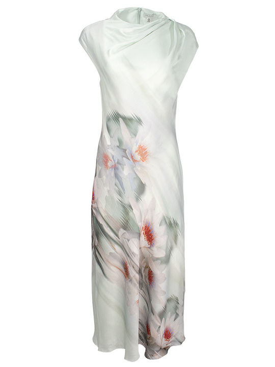 Summer Midi Dress for Wedding Christening Satin Floral