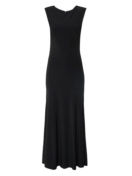 Summer Maxi Evening Dress Open Back Black