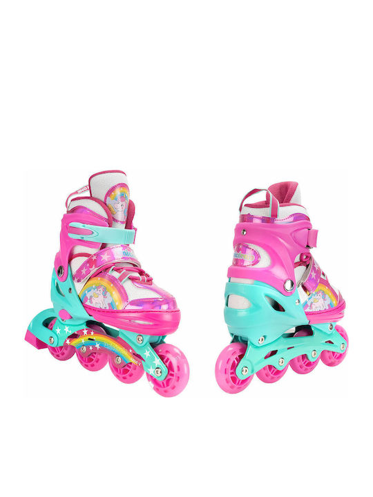 Action One Set Role În Linie Reglabile Pentru Adulți Copii Unicorn Fantasy M 35-38 Roz