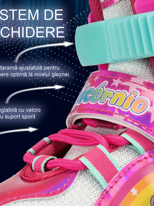 Action One Set Role În Linie Reglabile Pentru Adulți Copii Unicorn Fantasy M 35-38 Roz
