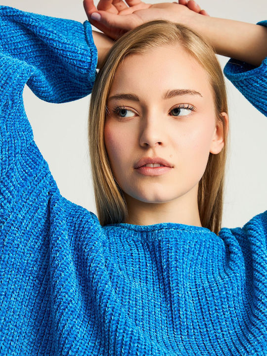 Damen Langarm Pullover Blau