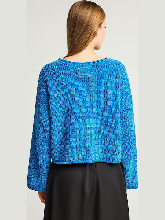 Damen Langarm Pullover Blau
