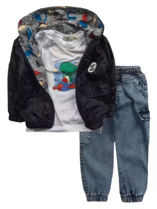 Kinder-Set mit Hose & Jacke Winter 3Stück Maroon, Blue