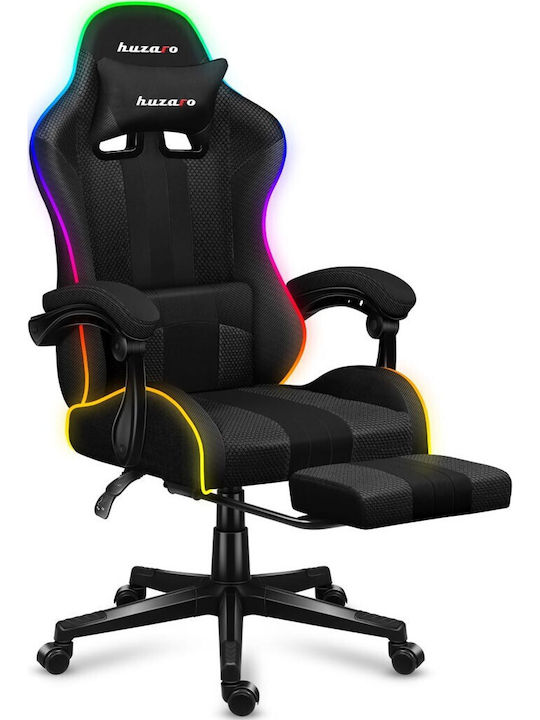 Huzaro Force 4.7 Artificial Leather Gaming Chair with RGB Lighting and Footrest Grey Mesh