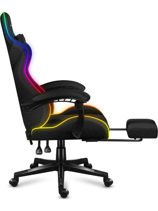 Huzaro Force 4.7 Artificial Leather Gaming Chair with RGB Lighting and Footrest Grey Mesh