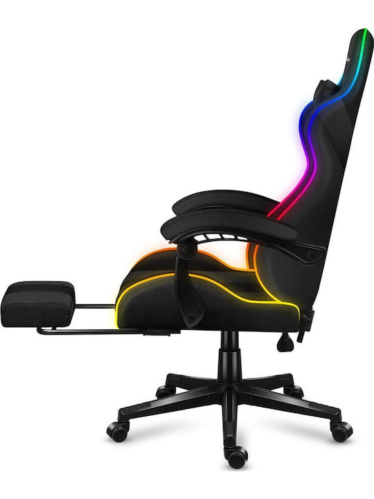 Huzaro Force 4.7 Artificial Leather Gaming Chair with RGB Lighting and Footrest Grey Mesh