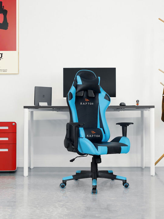 Raptor Alyx Καρέκλα Gaming Δερματίνης Μπλε