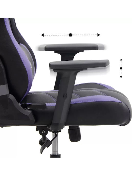 Megapap ZIO Gaming Pro Καρέκλα Gaming Δερματίνης με Ρυθμιζόμενα Μπράτσα μωβ - μαύρο