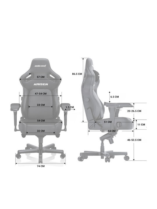 Anda Seat Kaiser 4 XL Καρέκλα Gaming Δερματίνης με Ρυθμιζόμενα Μπράτσα Μωβ