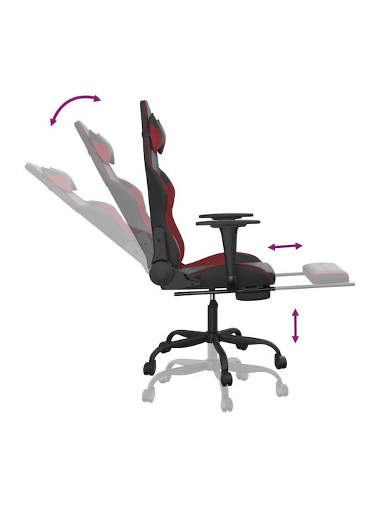 vidaXL 345418 Gaming Stuhl mit Fußstütze Black/Burgundy