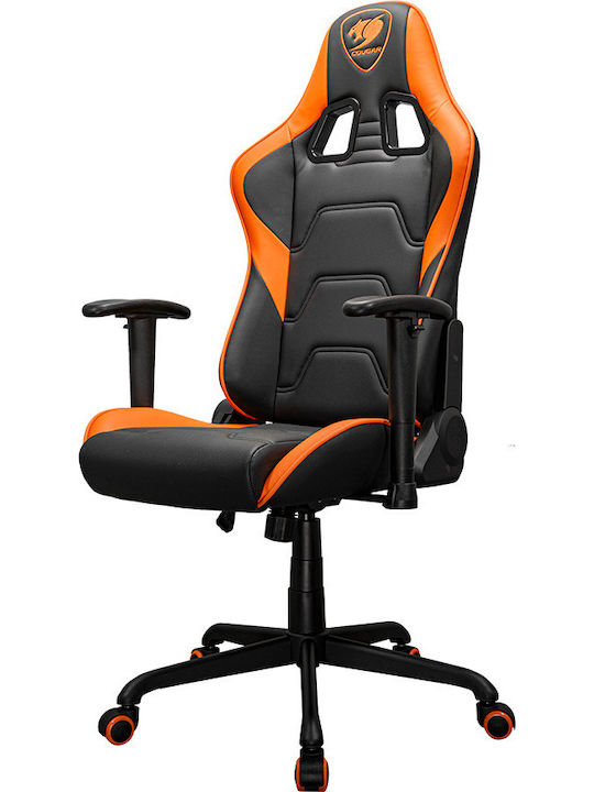 Cougar Armor Elite Artificial Leather Gaming Chair with Adjustable Arms Orange