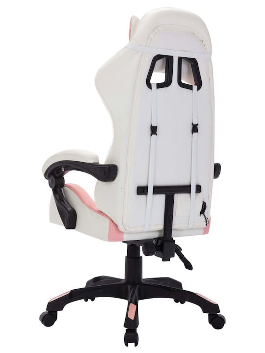 vidaXL 288004 Καρέκλα Gaming Δερματίνης με RGB Φωτισμό Pink/White