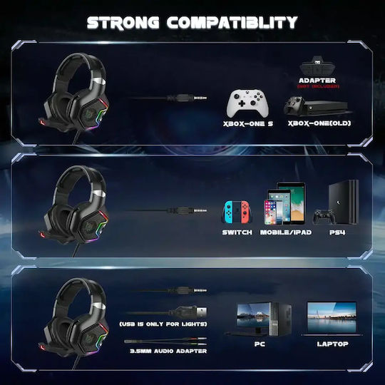 Onikuma K10 Over Ear Gaming Headset with Connection 3.5mm / USB