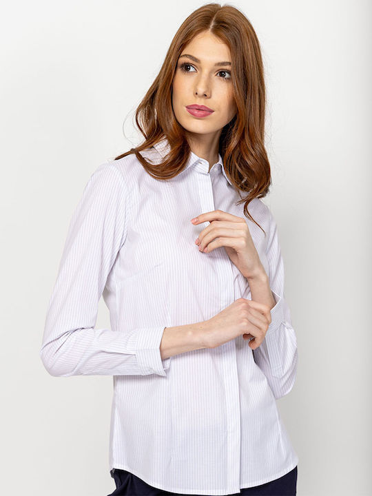 Long Sleeve Women's Shirt Striped Striped