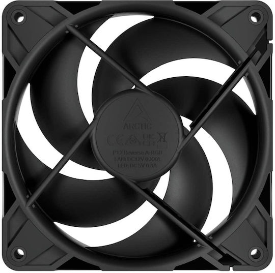 Arctic P12 Pro Reverse Blade Case Fan 120mm (3000rpm / 73cfm) Without LED Lighting and 4-Pin PWM Connection 3pcs
