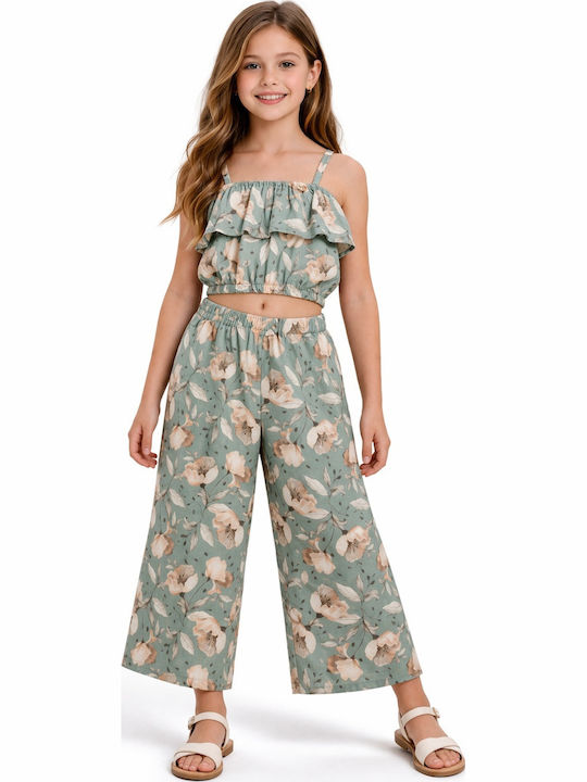 Funky Kids' Set with Pants Summer 2pcs Green Funky Kids' Set with Pants Summer 2pcs Green