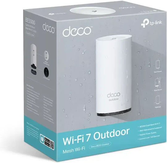 TP-LINK Deco BE25 Outdoor v1 WiFi Mesh Network Access Point Wi‑Fi 7 Dual Band (2.4 & 5GHz) for Outdoor Placement