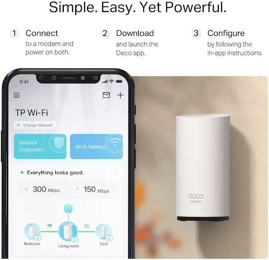TP-LINK Deco BE25 Outdoor v1 WiFi Mesh Network Access Point Wi‑Fi 7 Dual Band (2.4 & 5GHz) for Outdoor Placement