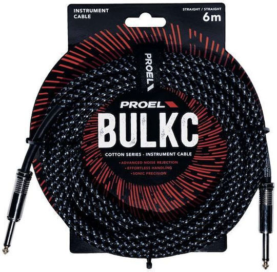 Proel Cable 6.3mm male - 6.3mm male 6m BULK100CLU6LB