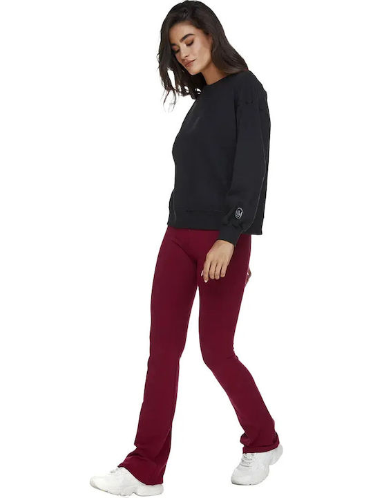 Jazz Training Women's Long High Waist Push Up Burgundy Leggings