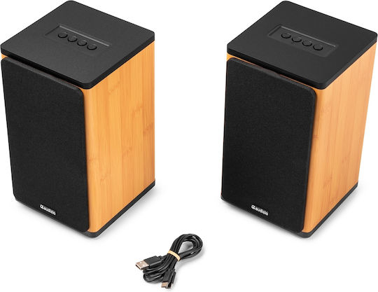 Audizio BS20 Αυτοενισχυόμενα Ηχεία με Bluetooth 50W Bamboo