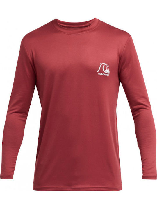 Quiksilver DNA Surf UPF 50 Men Long Sleeve Sun Protection Shirt Red