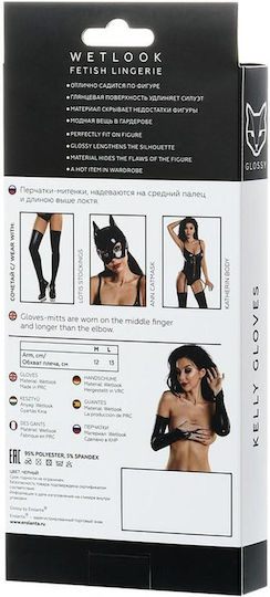 Glossy Sexy Γάντια Μαύρα