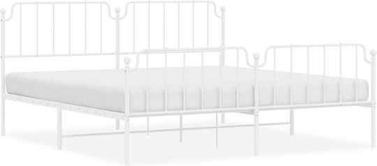 Κρεβάτι King Size για Στρώμα 193x203cm Λευκό Κρεβάτι King Size για Στρώμα 193x203cm Λευκό