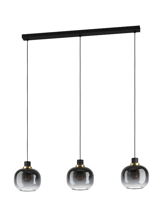 Eglo Oilella Pendant Light Black Rail with Socket E27 95x110cm