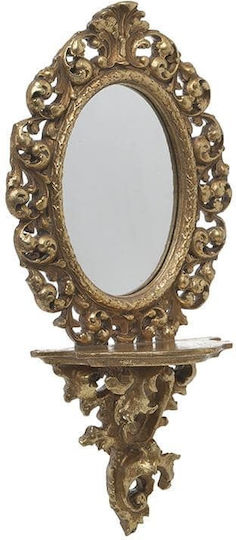 Inart 3-95-649-0003 Καθρέπτης Οβάλ Με Ραφάκι 35x18cm Inart 3-95-649-0003 Καθρέπτης Οβάλ Με Ραφάκι 35x18cm