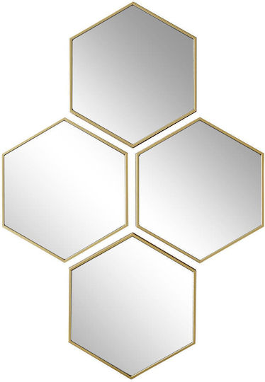 The Home Deco Factory HD0459 Огледало Правоъгълно Златисто 23x20см 4 Бройки