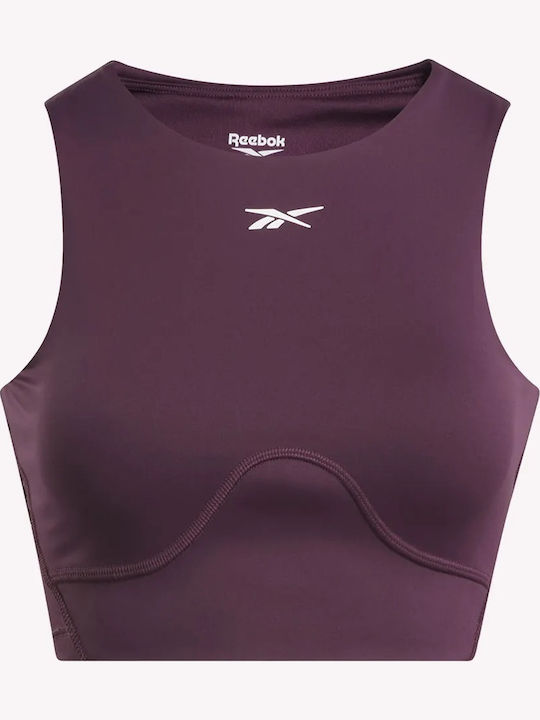 Damen Sport Crop Top Ärmellos Lila