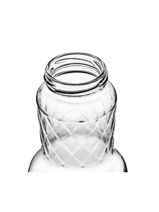 Kadax Glass Water Bottle With Screw Lid Transparent 1000ml