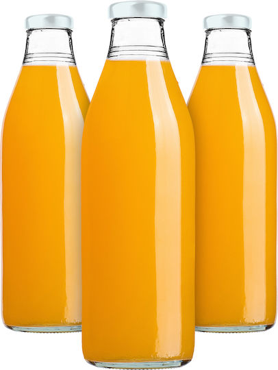 Kadax Glas Wasserflasche Mit Schraubdeckel Transparent 1000ml 3 Stücke