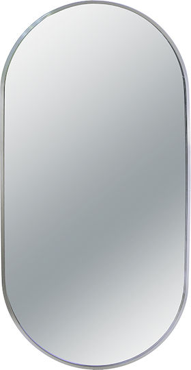 Zaros JP116S 24615 Καθρέπτης "Κάψουλα" Οβάλ Ασημί 100x50cm Zaros JP116S 24615 Καθρέπτης "Κάψουλα" Οβάλ Ασημί 100x50cm