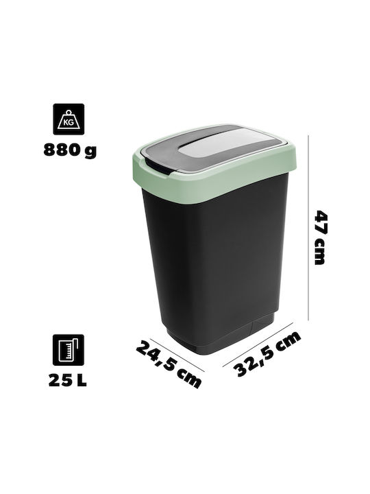 Kadax Coș de Gunoi Plastic Negru 25l