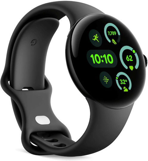 Google Pixel Watch 3 LTE Aluminium 45mm Waterproof with Heart Rate Monitor (Obsidian)